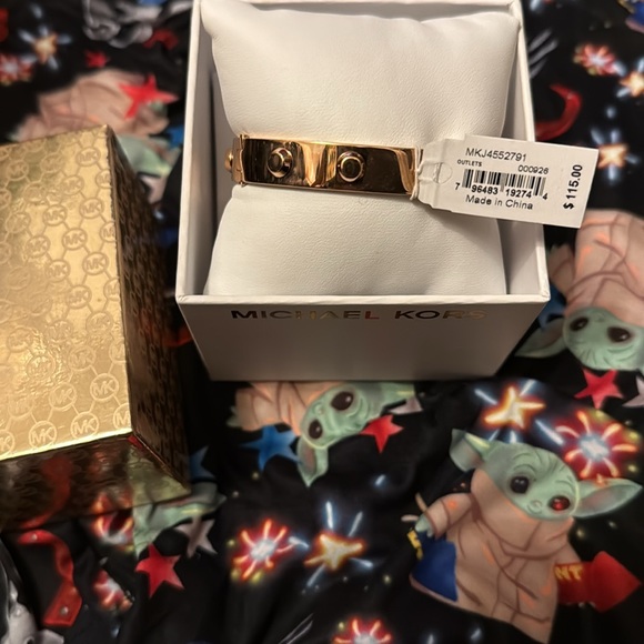 NEW MICHAEL KORS ROSE GOLD BRACELET BANGLE DIAMOND LOVE LOCK NUT BOLT CUFF BOX X - Picture 5 of 16